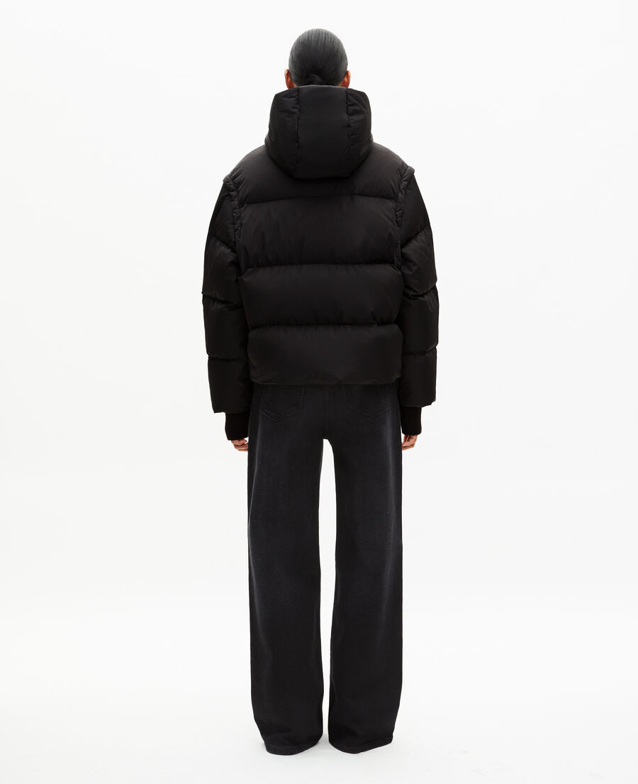 The Kooples WOMEN BLACK black down jacket with removable sleeves