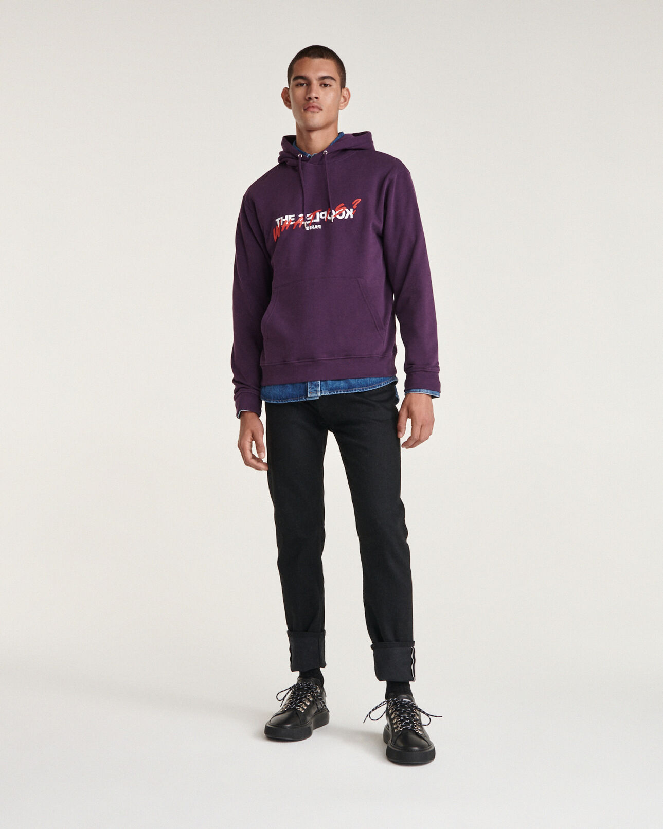 The Kooples HOMME PURPLE sweat violet sérigraphie what is