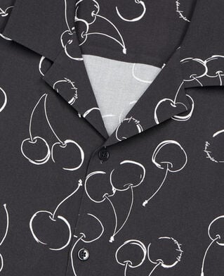 The Kooples H BLACK short-sleeved cherry printed shirt