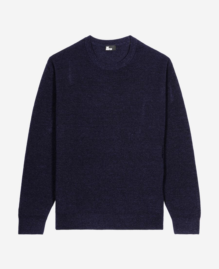The Kooples HOMME NAVY pull en laine et lin marine