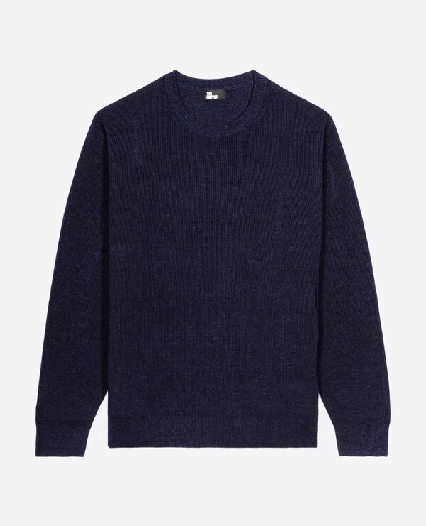 The Kooples MEN NAVY wool and linen navy sweater