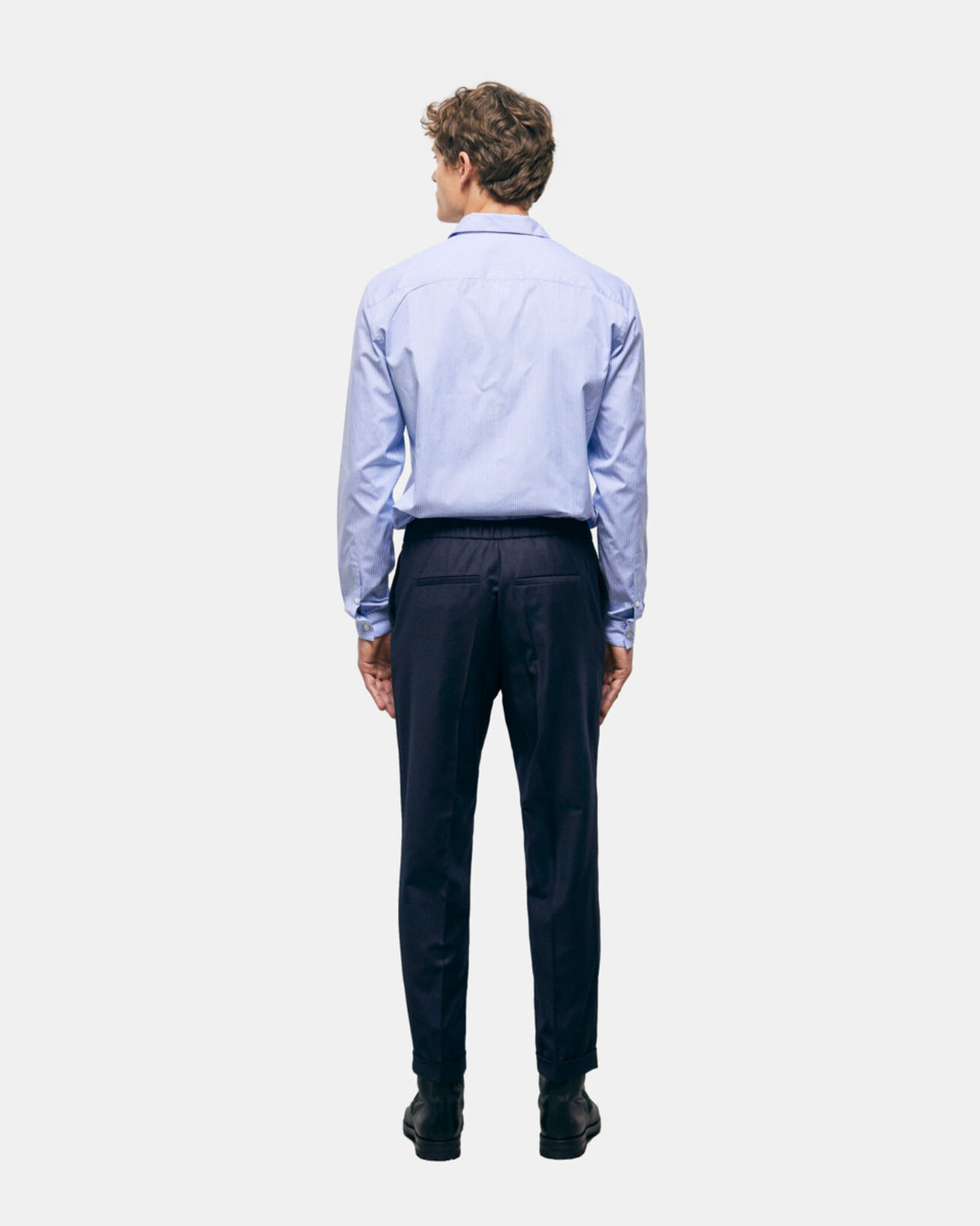 The Kooples MEN NAVY navy blue wool suit pants