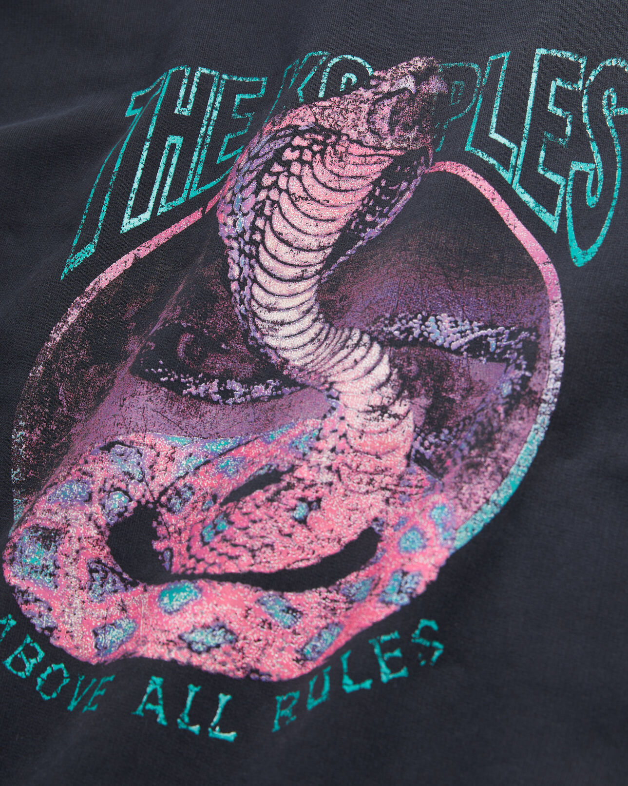 The Kooples WOMEN BLACK WASHED women's black sweatshirt with cobra serigraphy