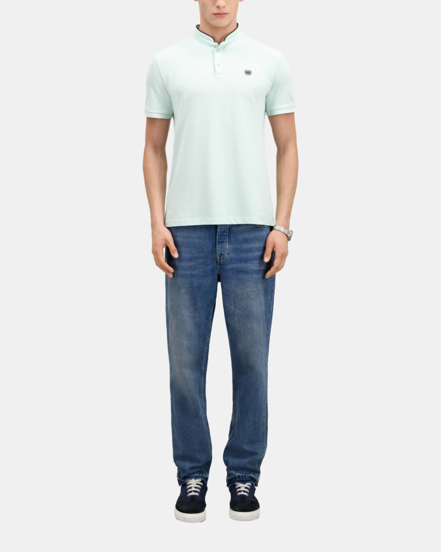Polo vert en coton, OCEAN, hi-res image number null