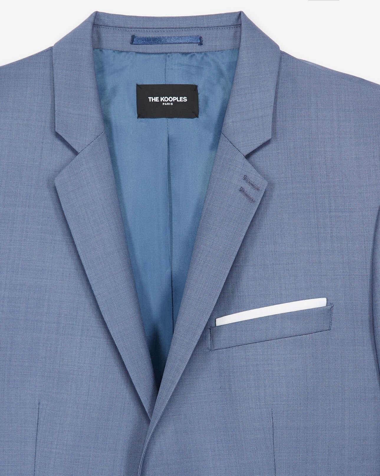 The Kooples MEN BLUE sky blue printed wool jacket
