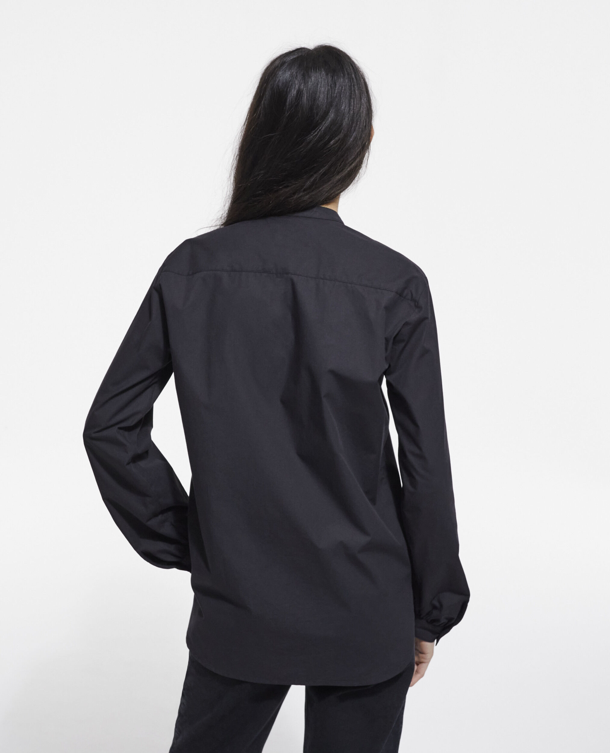 Black embroidered shirt, BLACK, hi-res image number null