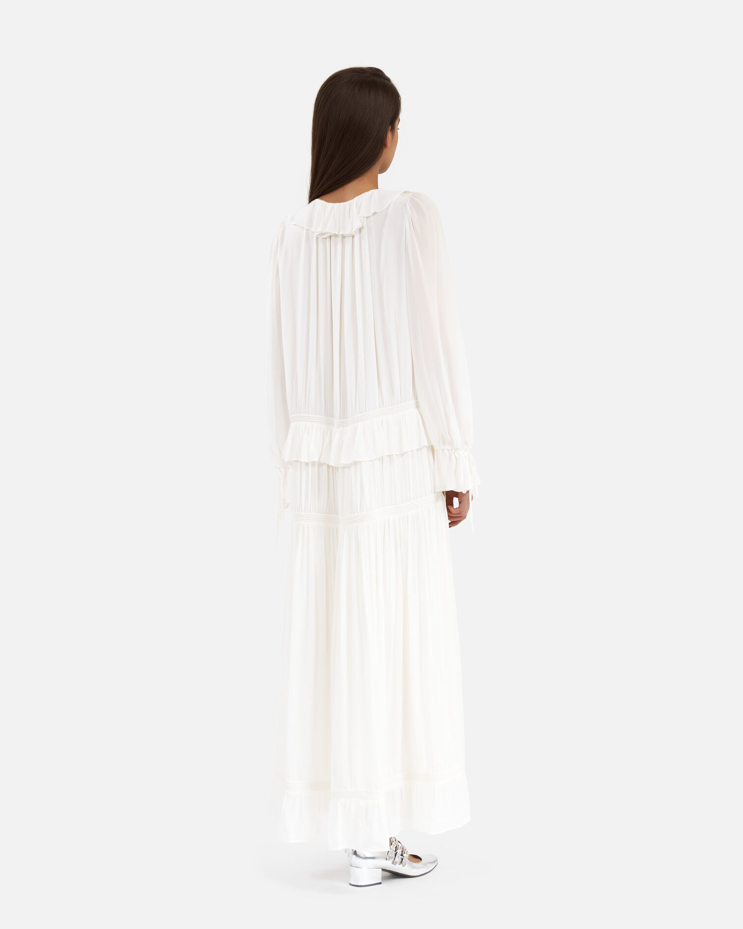 Ecru lavaliere collar dress, ECRU, hi-res image number null
