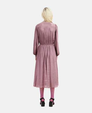 The Kooples WOMEN DARK PURPLE long mauve dress with pleating