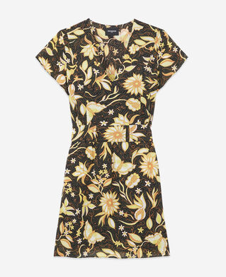 The Kooples F BLACK black short printed dress with short sleeves