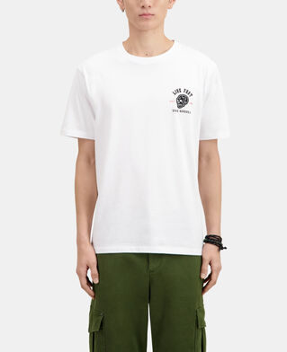 The Kooples HERREN WHITE weißes t-shirt mit „live fast“-schriftzug