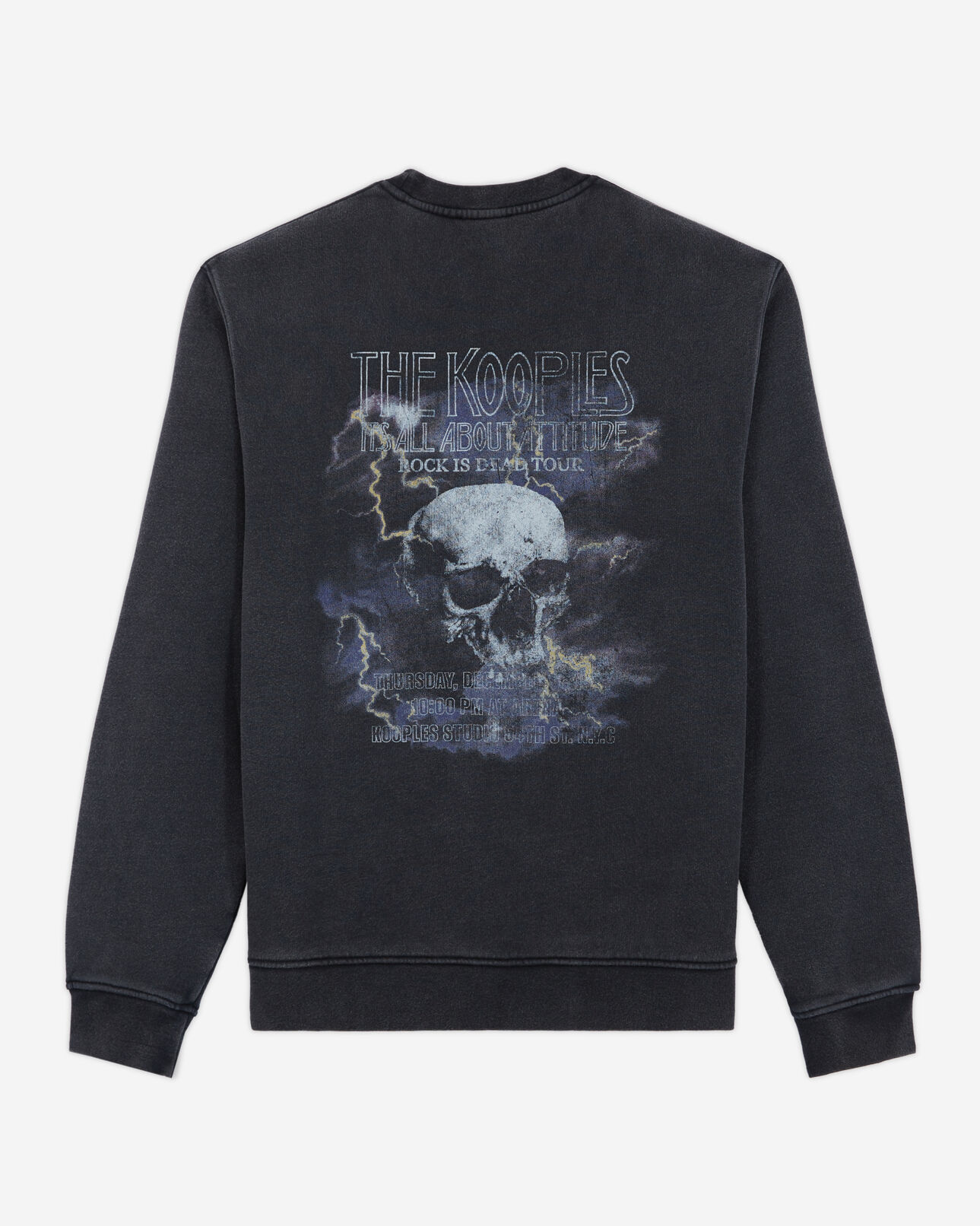 The Kooples HOMME BLACK WASHED sweatshirt imprimé noir