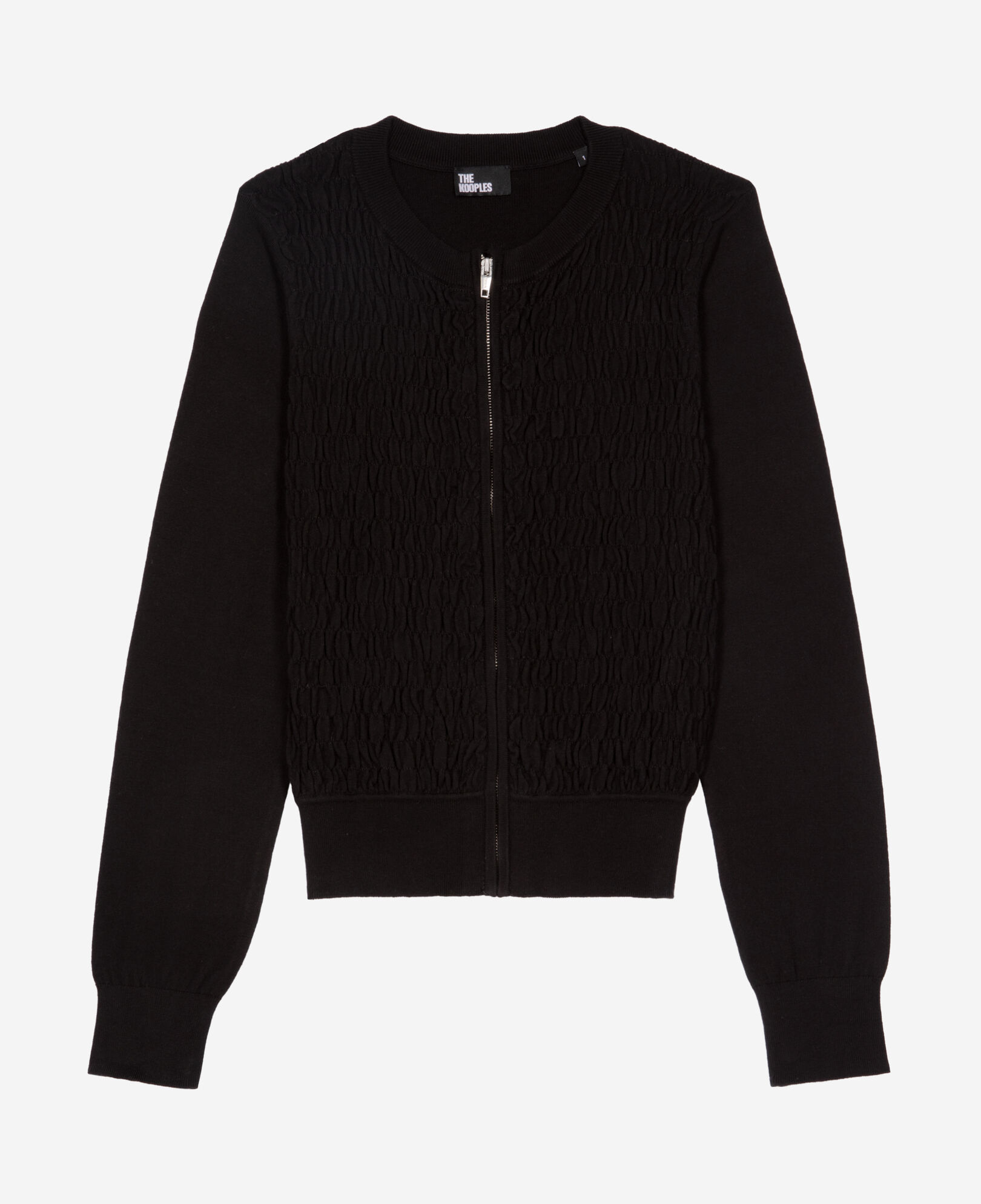 The Kooples WOMEN BLACK black zipped cotton cardigan