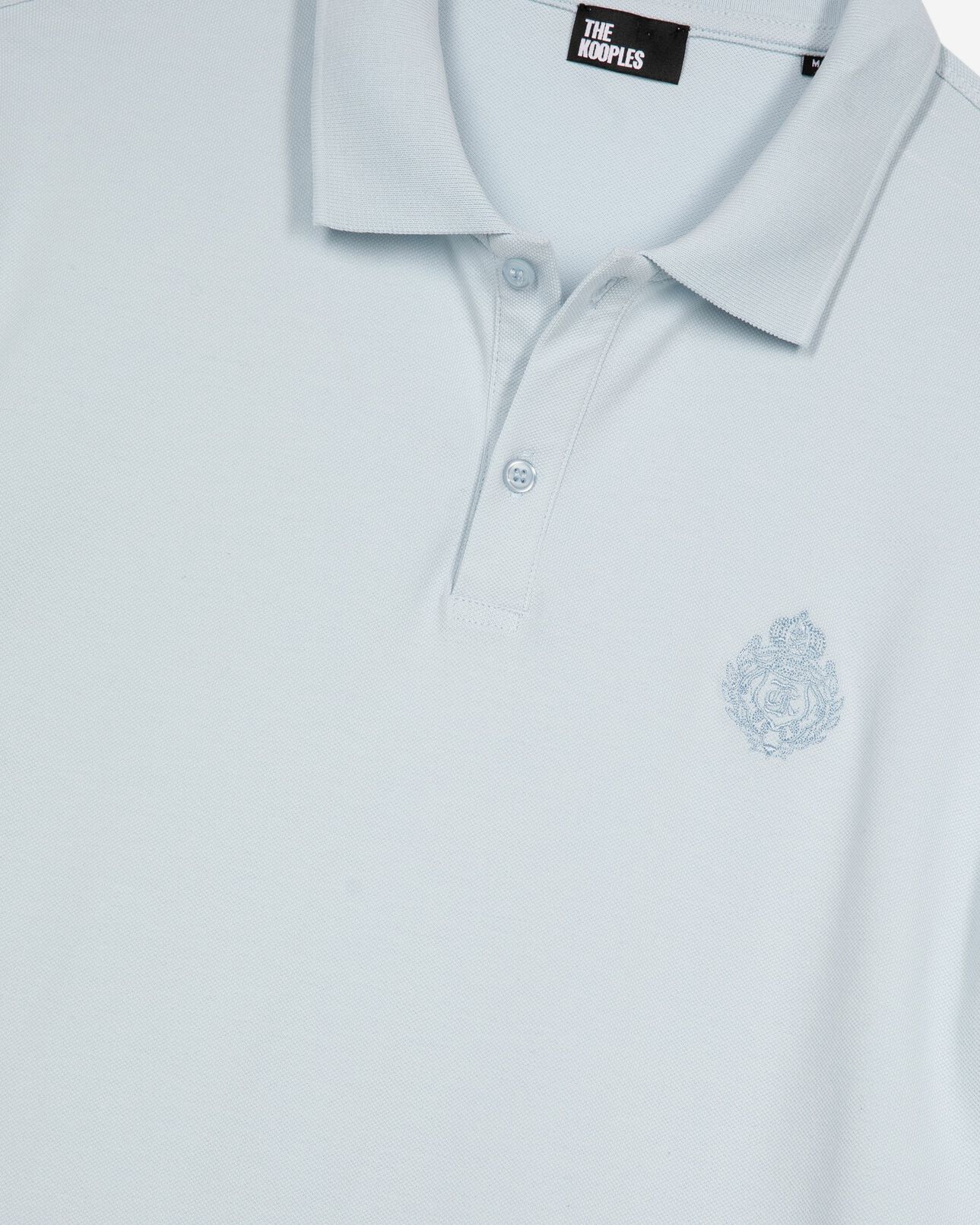 The Kooples MEN BABY BLUE light blue pique polo shirt with classic collar