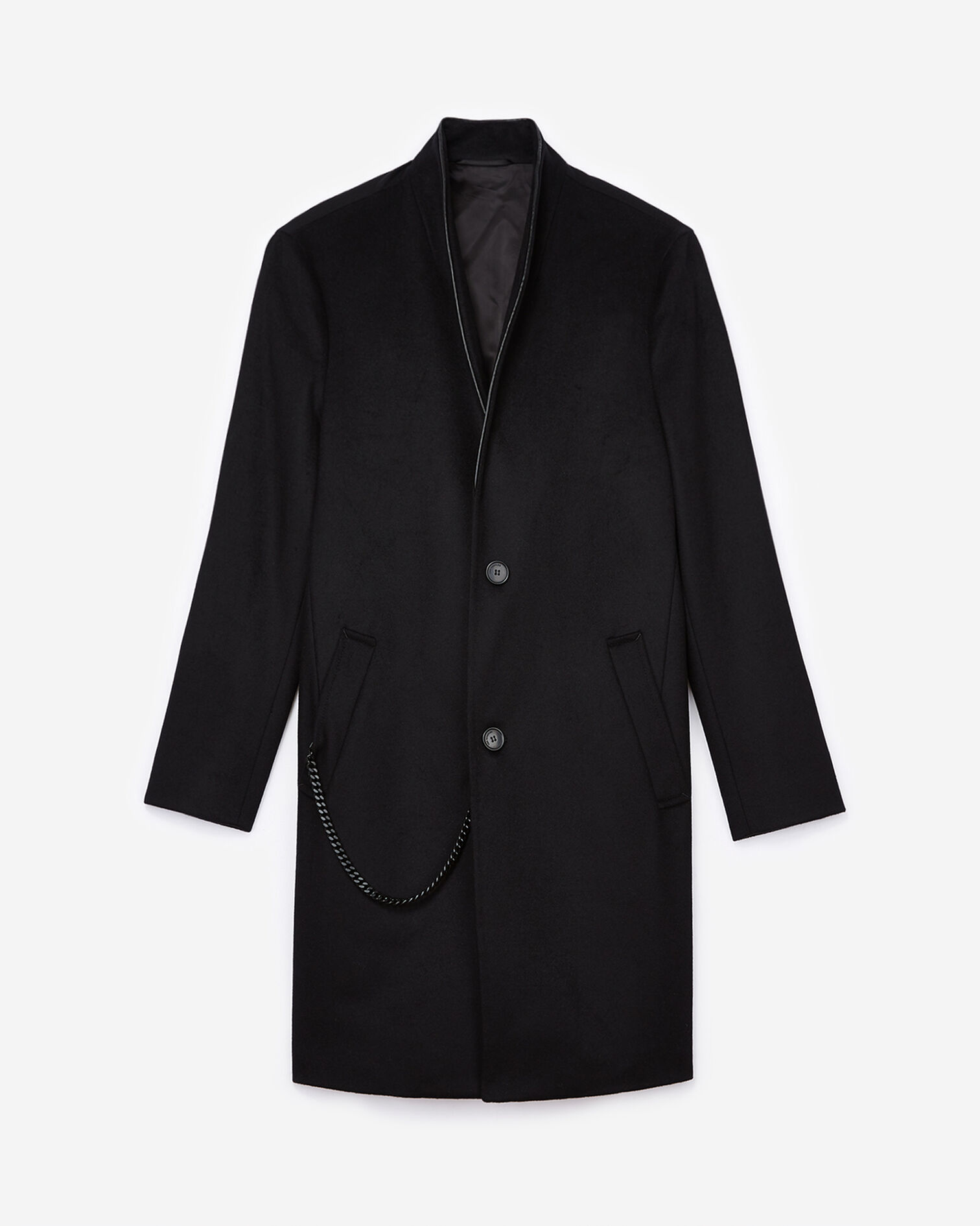 Manteau noir col kimono, BLACK, hi-res image number null