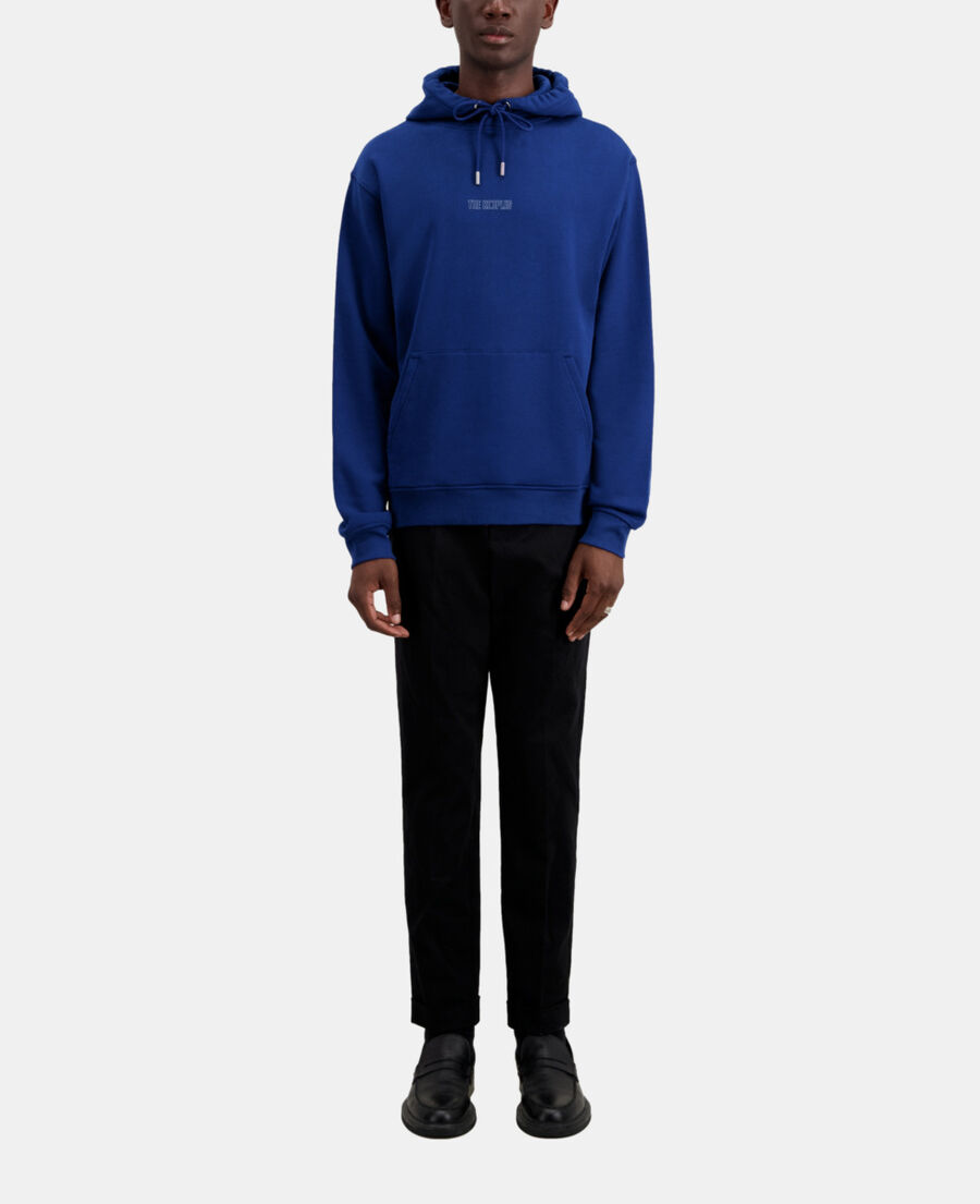 bright blue logo hoodie