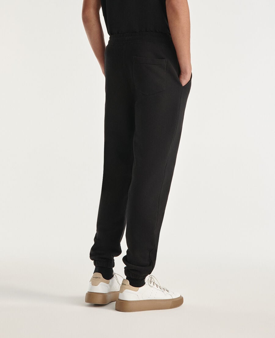 The Kooples H BLACK black fleece joggers with logo
