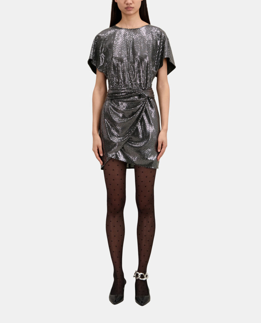 The Kooples FEMME SILVER robe courte métallisée