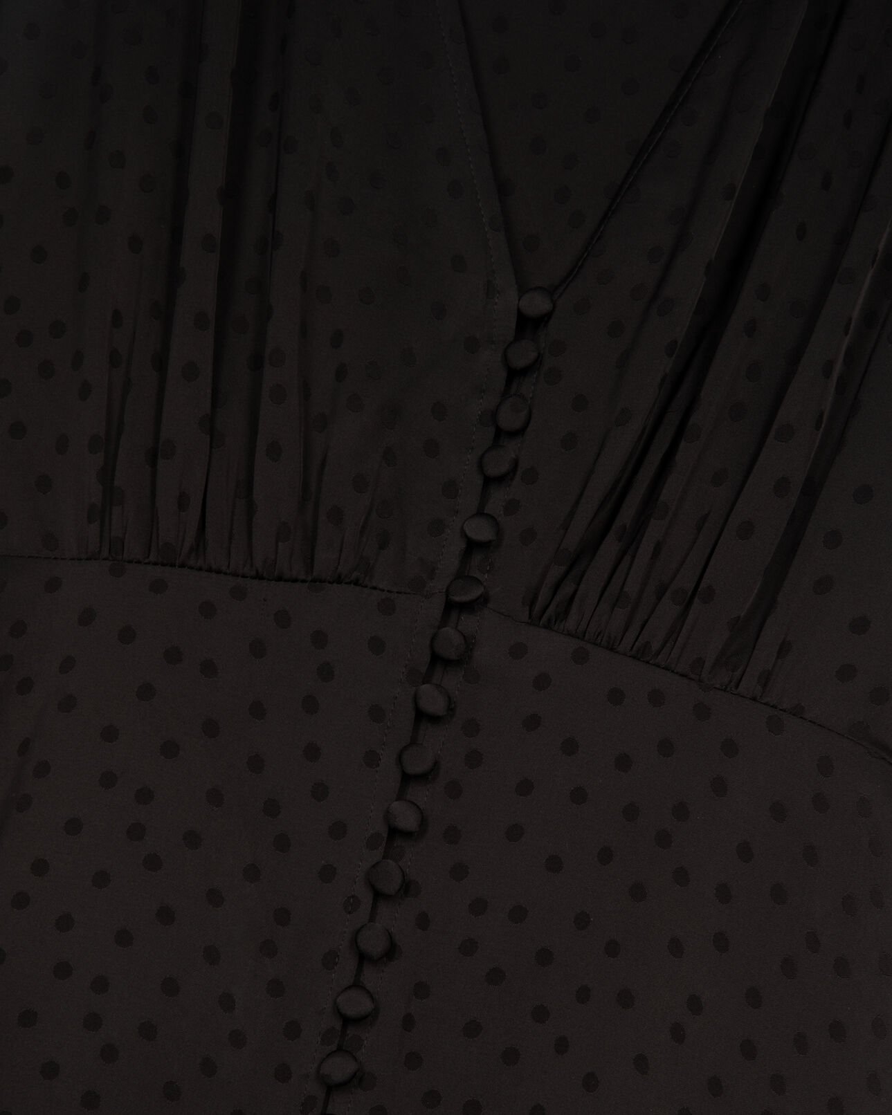The Kooples WOMEN BLACK black jacquard polka dot maxi dress