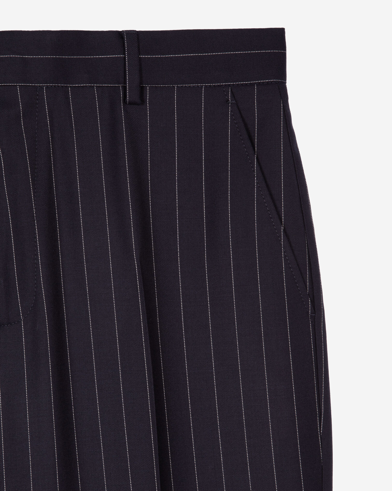 Blue pinstripe suit pants, DARK NAVY, hi-res image number null
