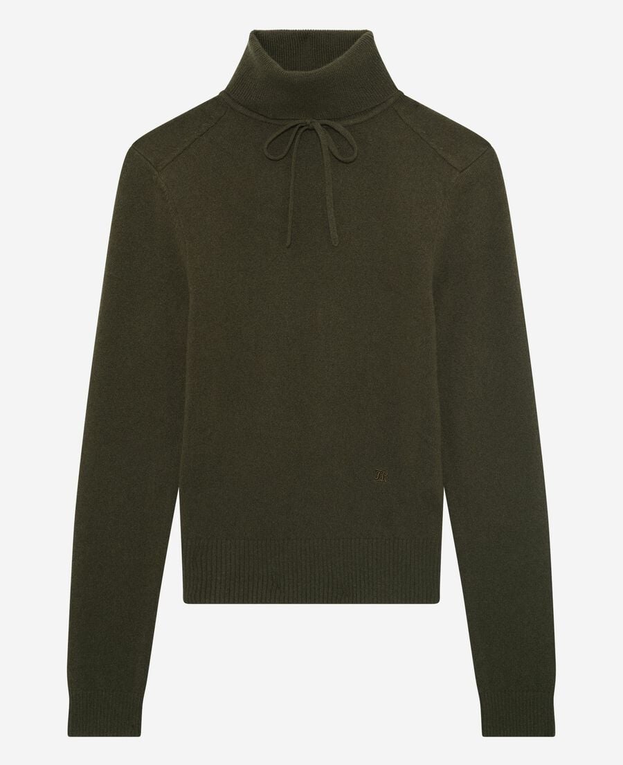 The Kooples DAMEN KAKI rollkragenpullover aus khakifarbenem kaschmir