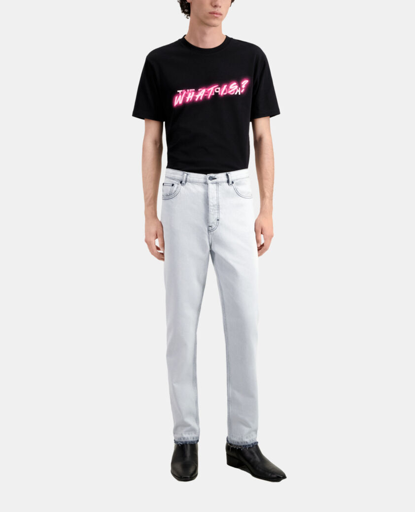 The Kooples HERREN WHITE BLEACH weiße verwaschene jeans mit geradem bein