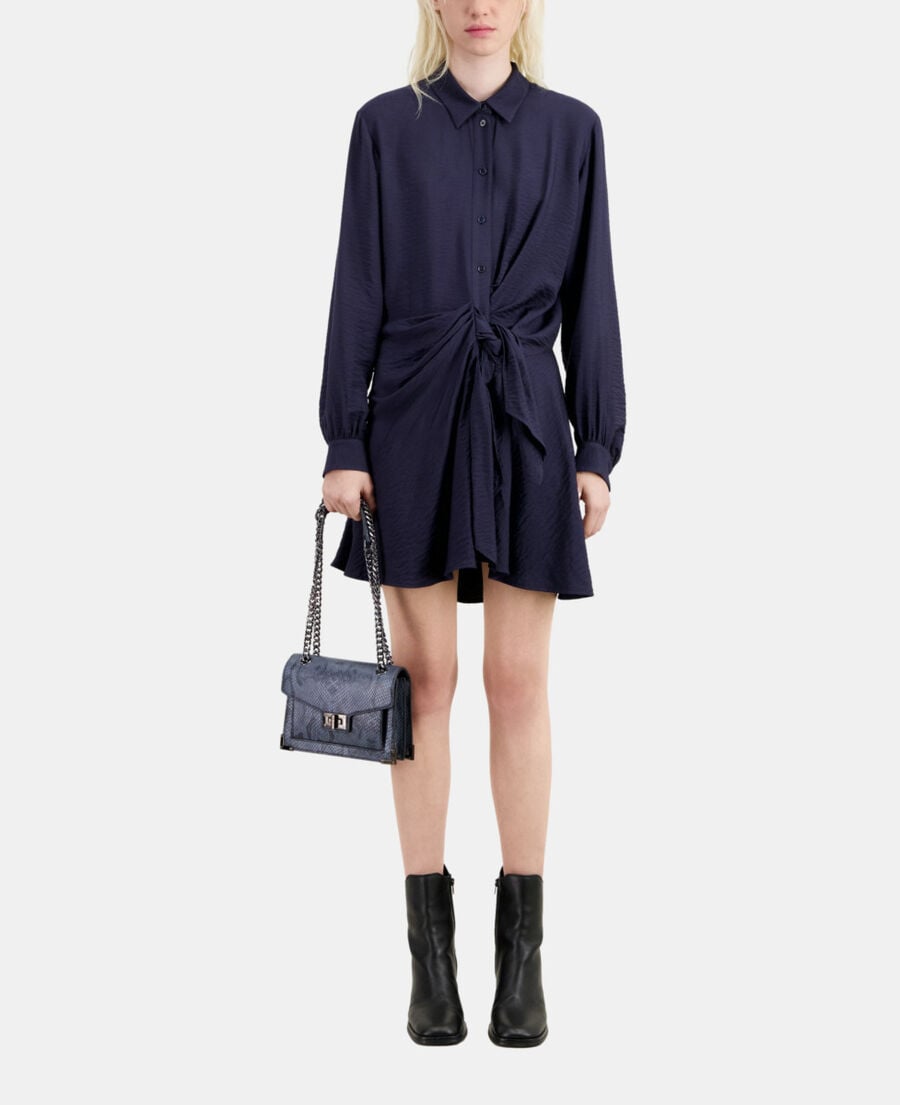 The Kooples FEMME NAVY robe courte bleu marine avec drapé