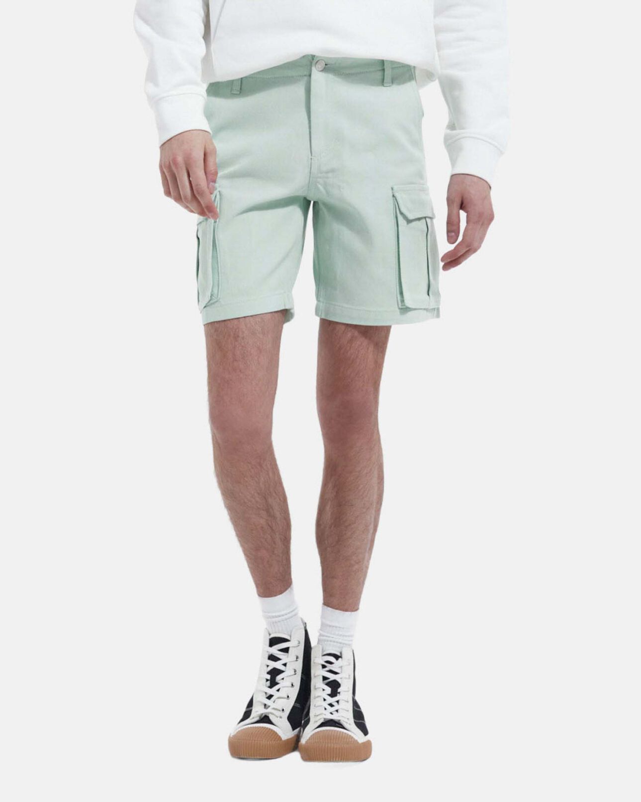 The Kooples HOMME GREEN WATER short vert coton biologique à poches cargo