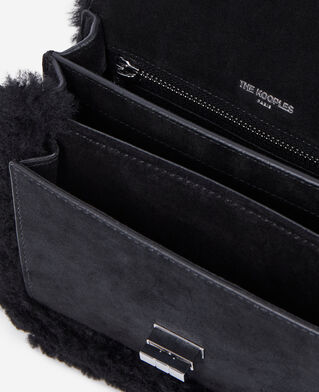 The Kooples FEMME BLACK sac emily small cuir su&egrave;de noir