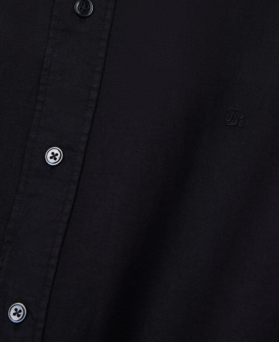 black cotton and linen shirt