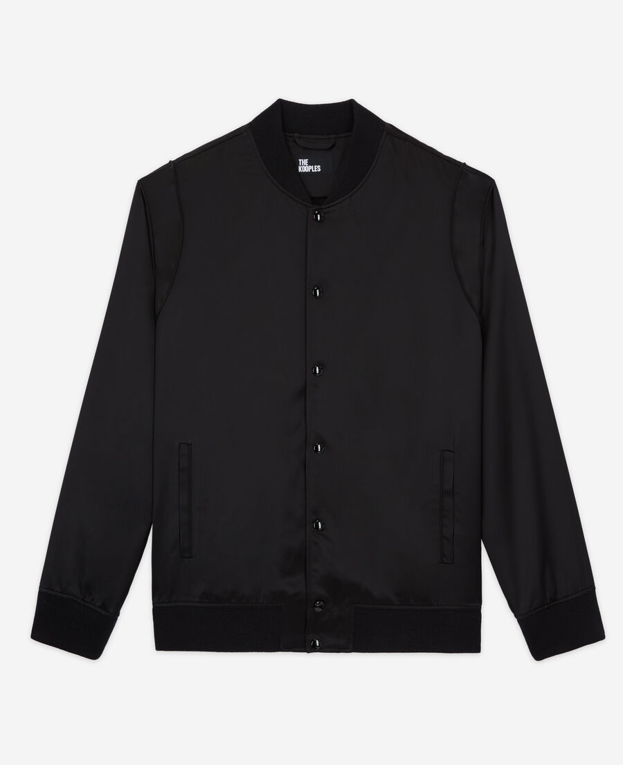 schwarze jacke mit satin-effekt