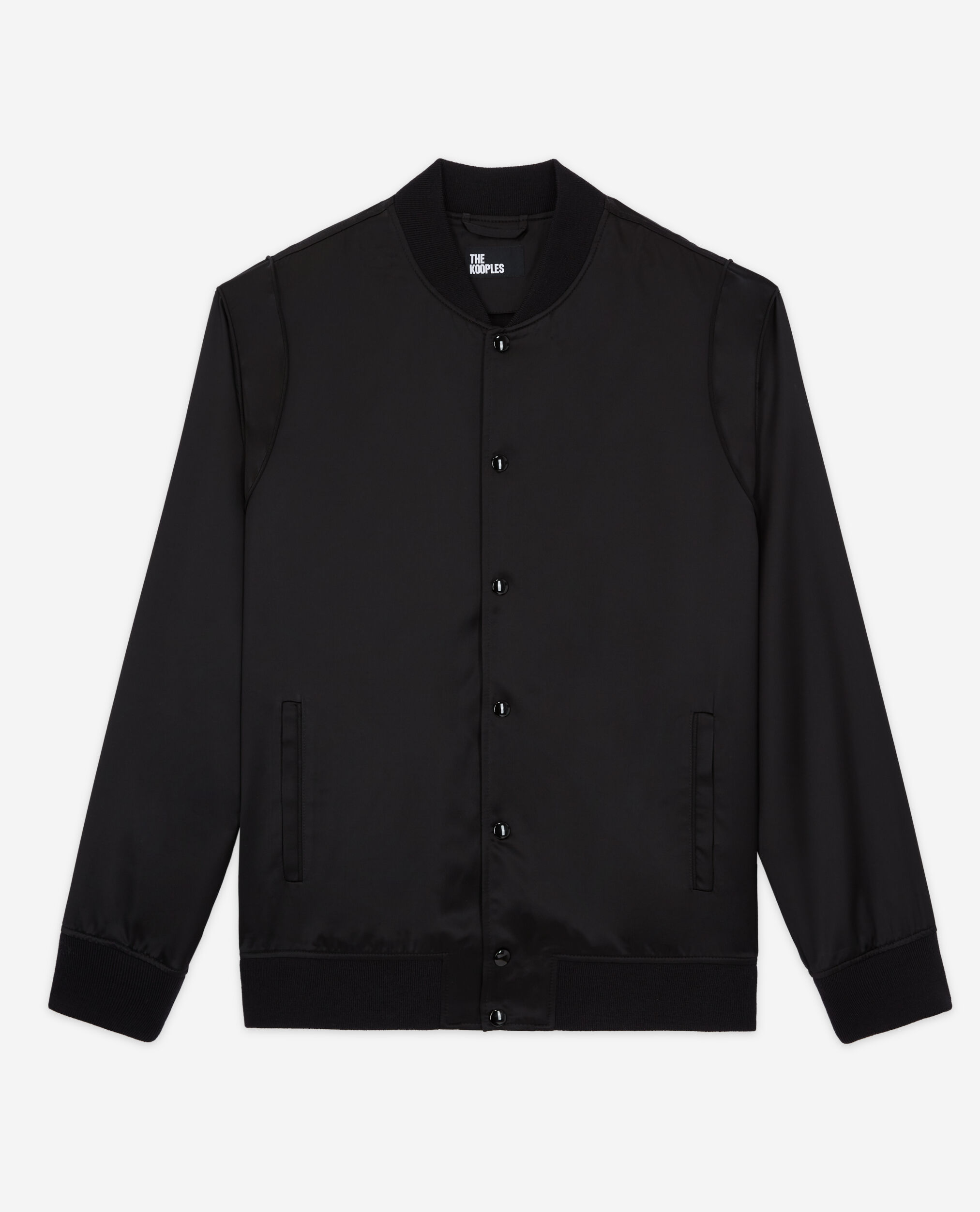 Schwarze Jacke mit Satin-Effekt, BLACK, hi-res image number null