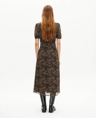 The Kooples FEMME LEOPARD robe longue imprim&eacute; l&eacute;opard