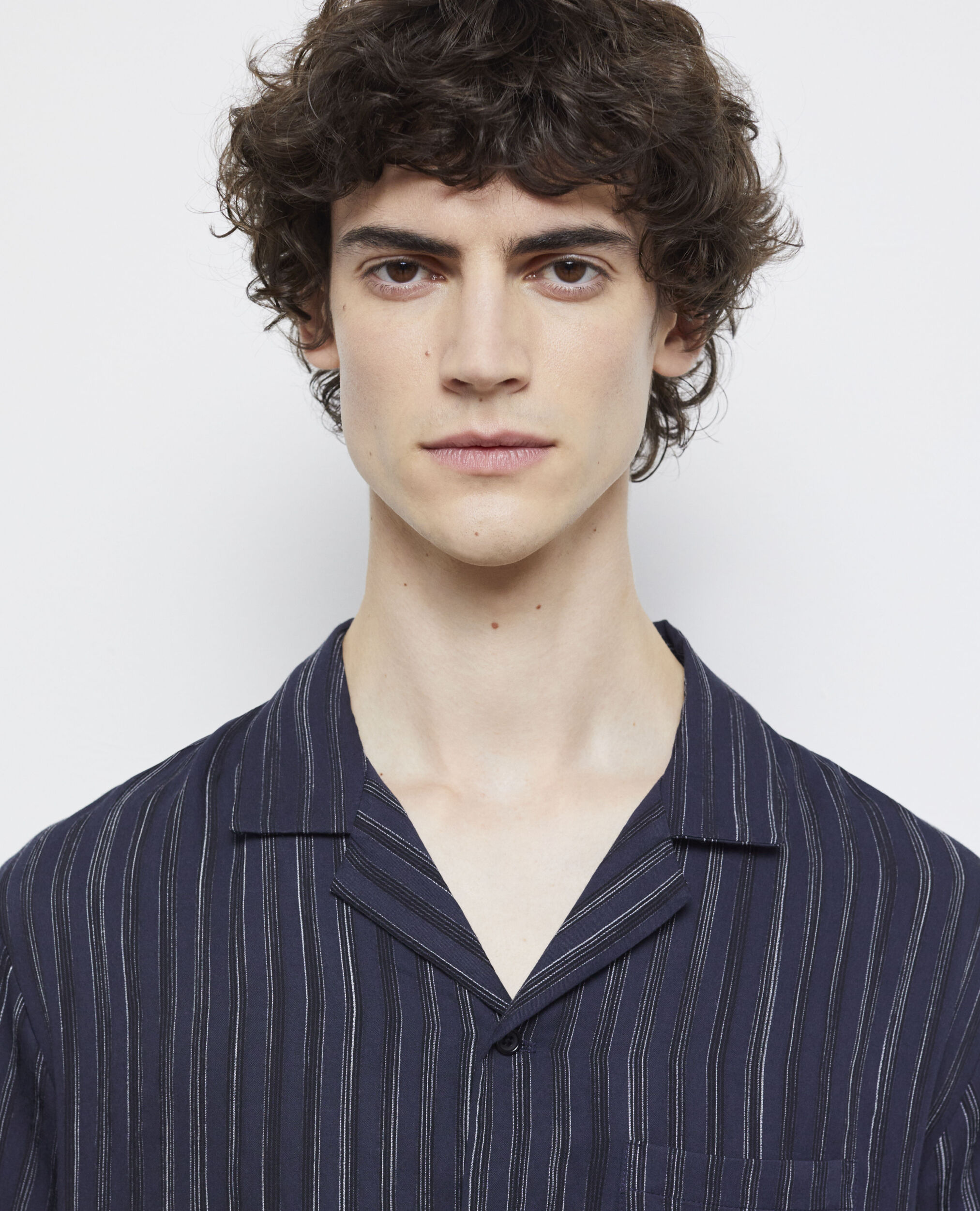 Camisa rayas azul marino, DARK NAVY-ECRU, hi-res image number null