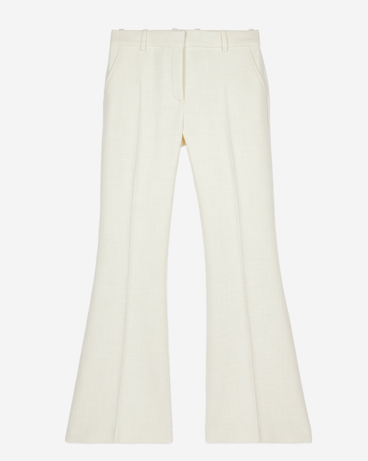 The Kooples WOMEN ECRU ecru wool and cotton flared suit trousers