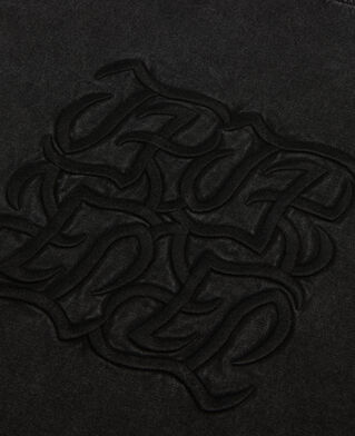 The Kooples H BLACK WASHED black t-shirt with logo embroidery