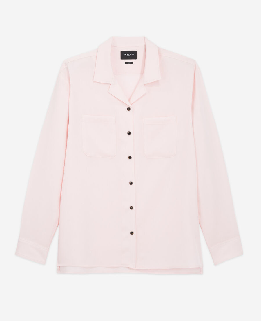 chemise oversize rose tencel boutonnée