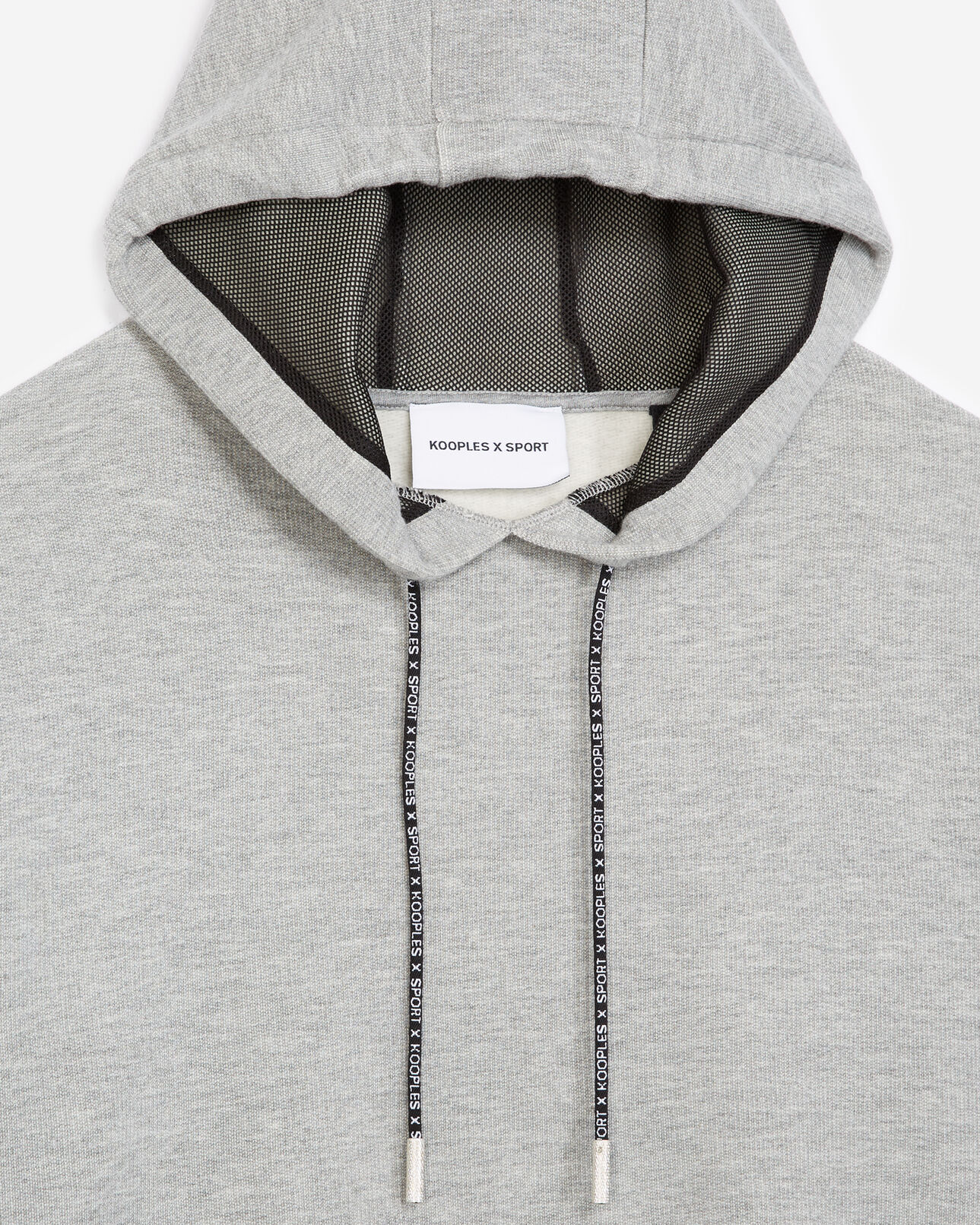 The Kooples FEMME LIGHT GREY MELANGE sweat gris clair à capuche et logo