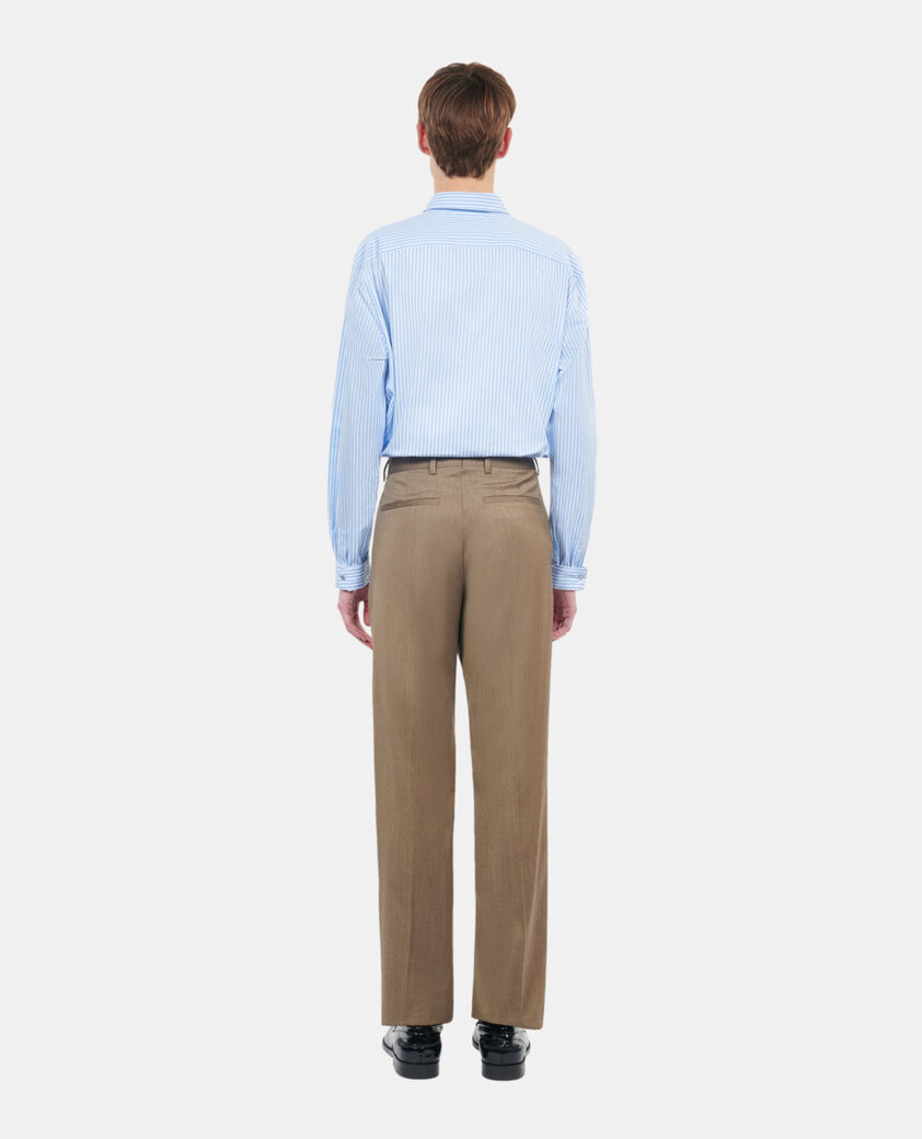 The Kooples HOMME BROWN pantalon de costume en laine marron clair