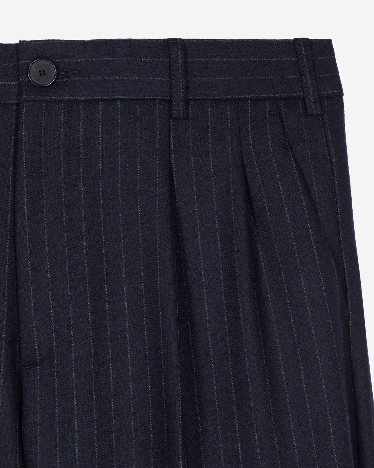 The Kooples HOMME DARK NAVY pantalon large à rayures bleu marine