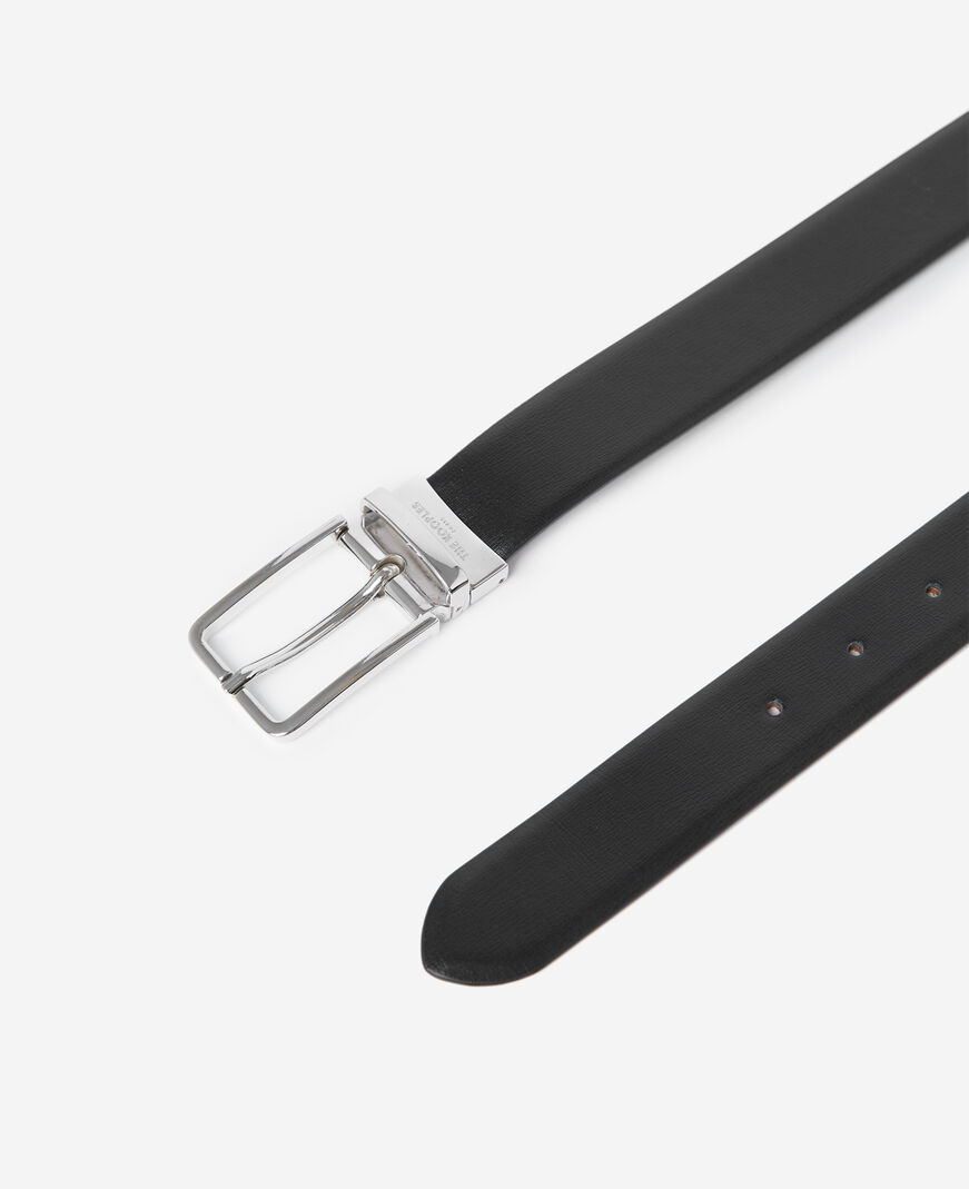 The Kooples HOMBRE BLACK cinturón bicolor de piel reversible