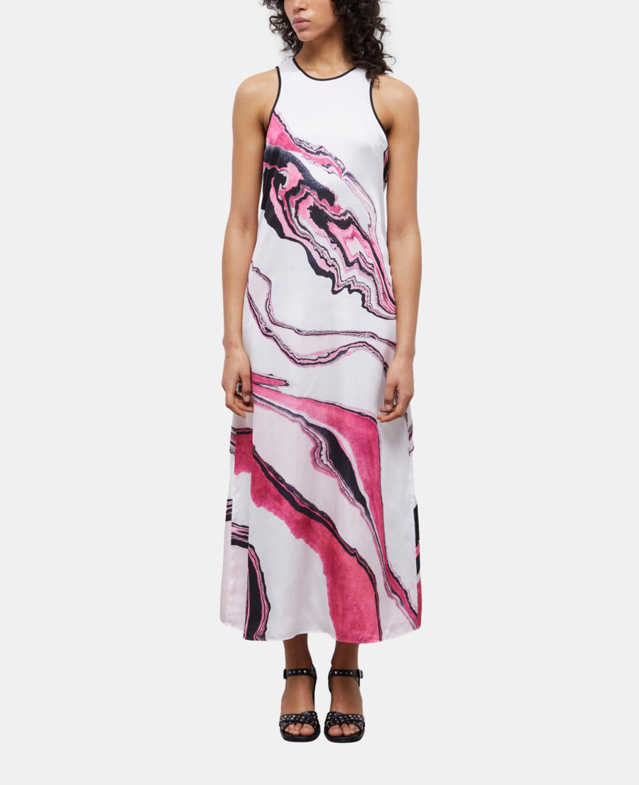 The Kooples F WHITE PINK printed long dress
