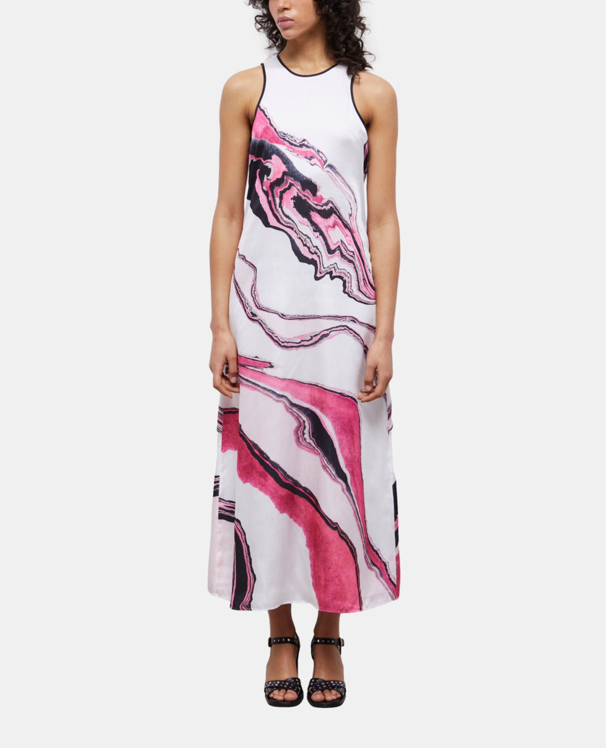 Printed long dress, WHITE PINK, hi-res image number null