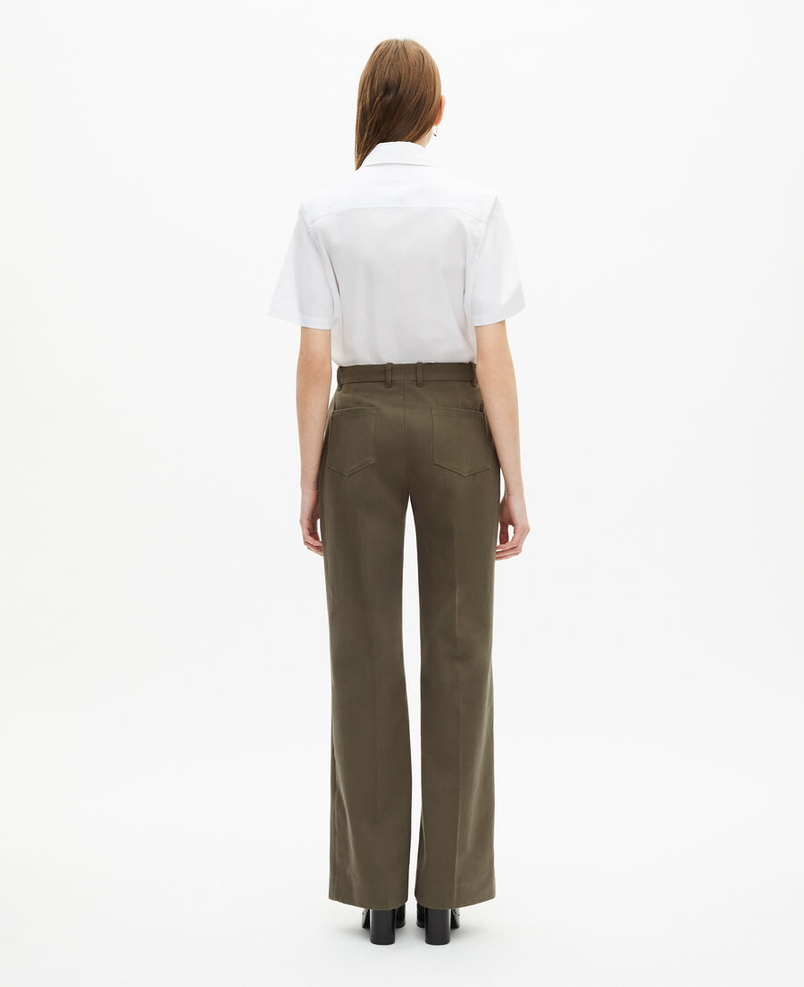 The Kooples FEMME KAKI pantalon large en coton kaki