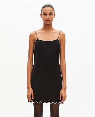 The Kooples F BLACK short dress with black rhinestone details
