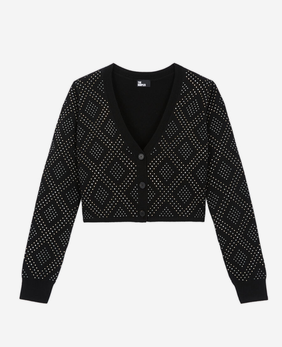 cardigan à strass noir