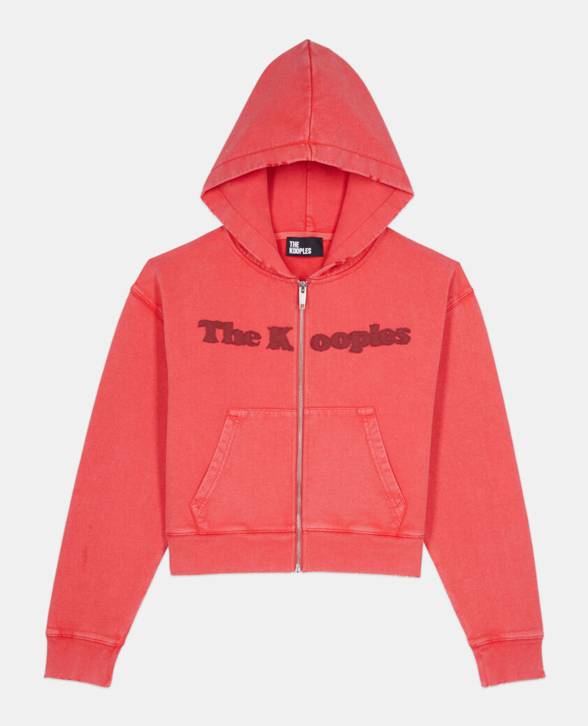 The Kooples FEMME RUBIS sweatshirt logo à capuche rouge