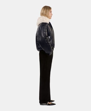 The Kooples WOMEN BLACK black leather-effect jacket