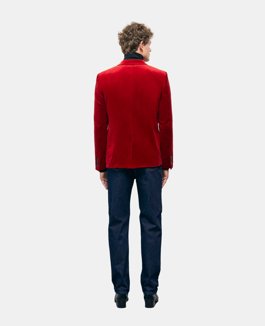 red double-breasted suit vest