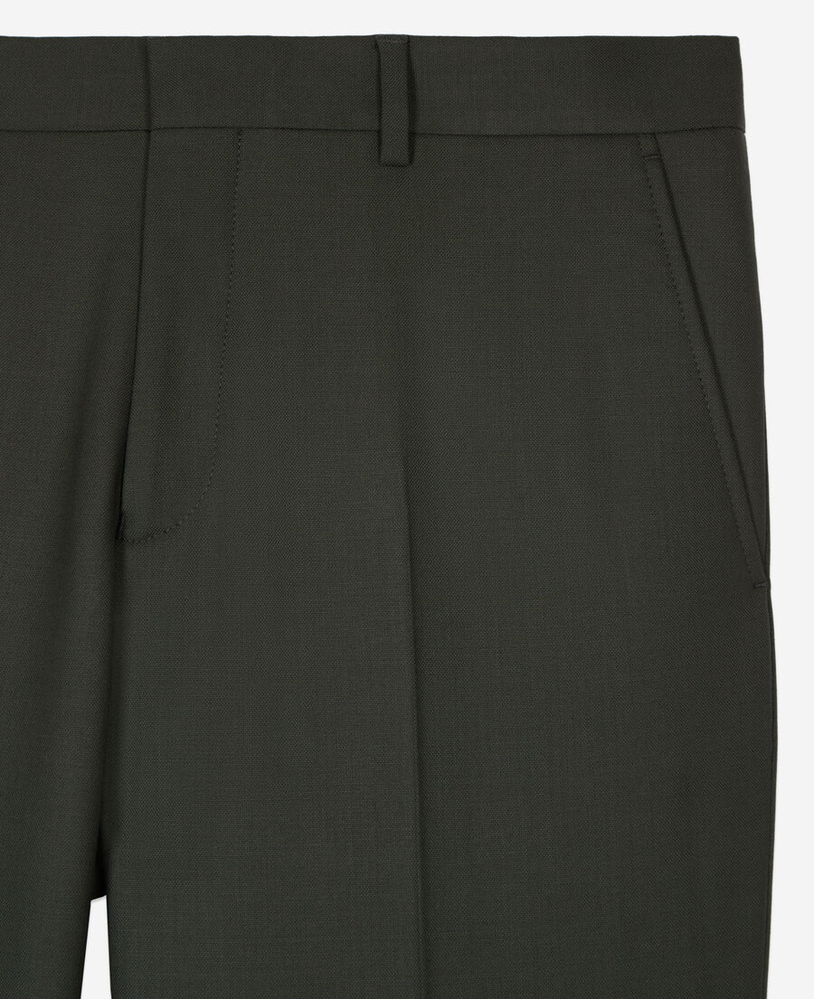 The Kooples MEN KAKI khaki wool suit trousers fitted trousers