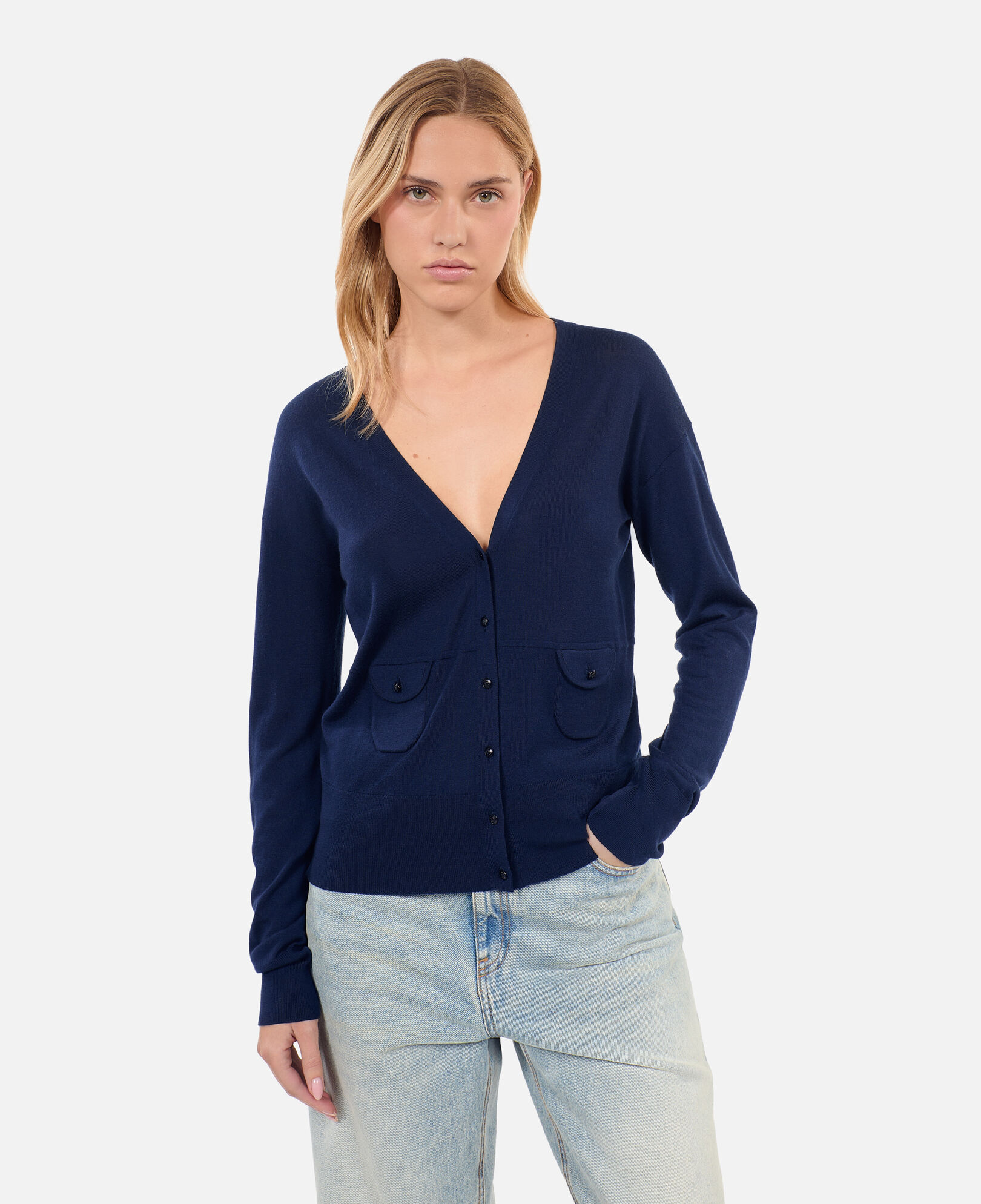 The Kooples MUJER NAVY cárdigan azul marino lana